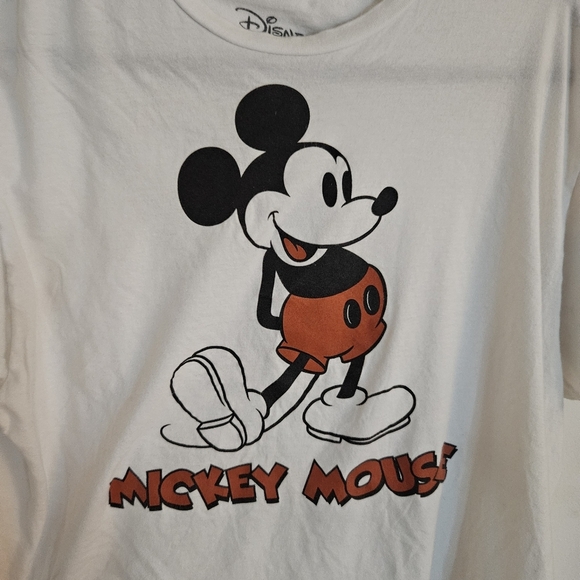 Disney White Mickey Mouse Men's T-Shirt w/Graphics on Front & Back size XL - Picture 2 of 5